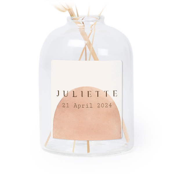 Petit vase verre transparent avec autocollant carré - Lot de 6