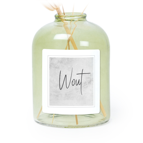 Personalised Green Glass Vase with Square Stickers – Set of 6