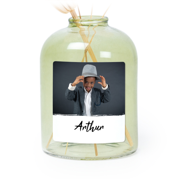 Glazen vaasjes groen met vierkante sticker - set van 6