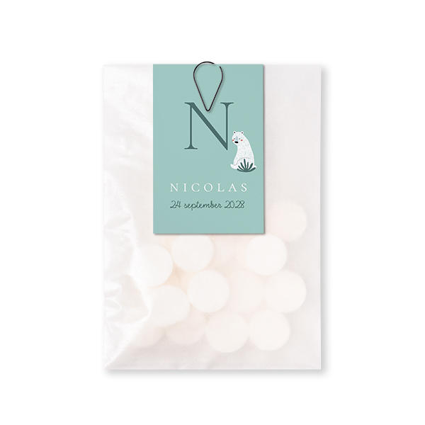 Snoepzakje DIY Paperclip zwart - Set van 12