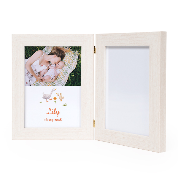 Baby footprint kit with frame and photo Baby footprint kit with frame and photo