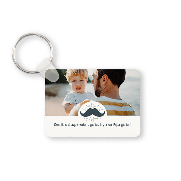 Porte-clés photo alu rectangulaire