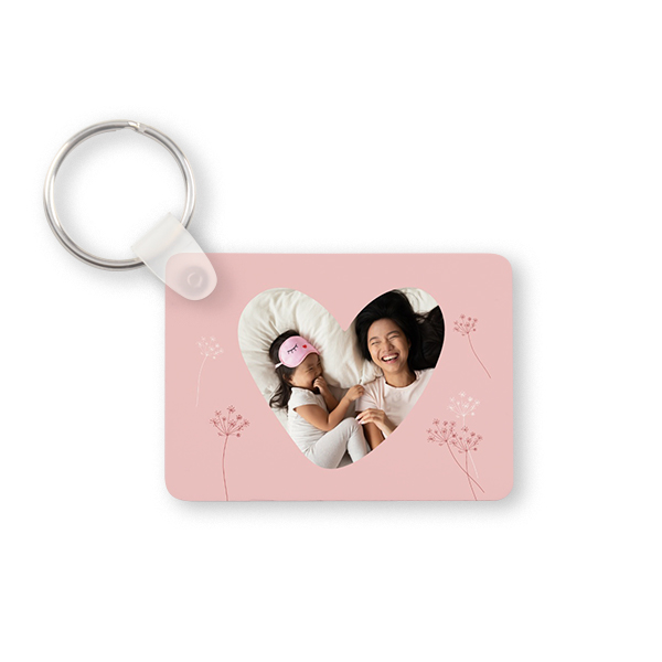 Porte-clés photo alu rectangulaire