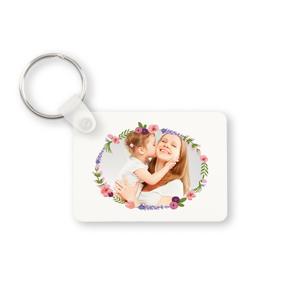 Porte-clés photo alu rectangulaire
