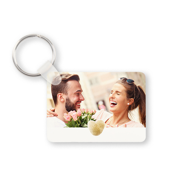Porte-clés photo alu rectangulaire