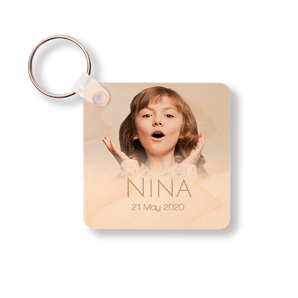 Wooden Key Ring Square Wooden Key Ring Square
