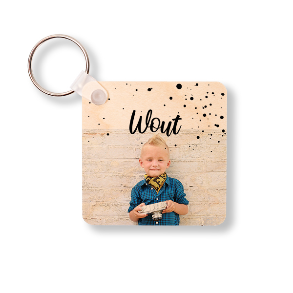 Houten sleutelhanger Vierkant Houten sleutelhanger Vierkant