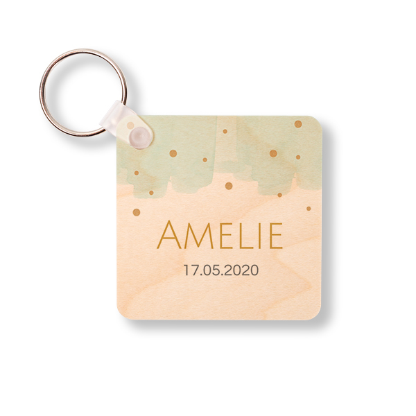 Wooden Key Ring Square Wooden Key Ring Square