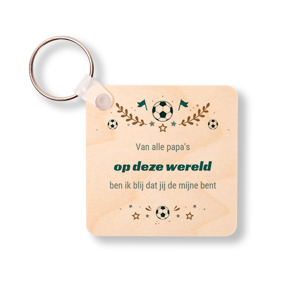 Houten sleutelhanger Vierkant