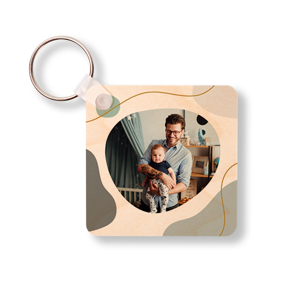 Wooden Key Ring Square Wooden Key Ring Square