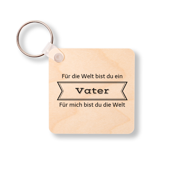 Wooden Key Ring Square Wooden Key Ring Square