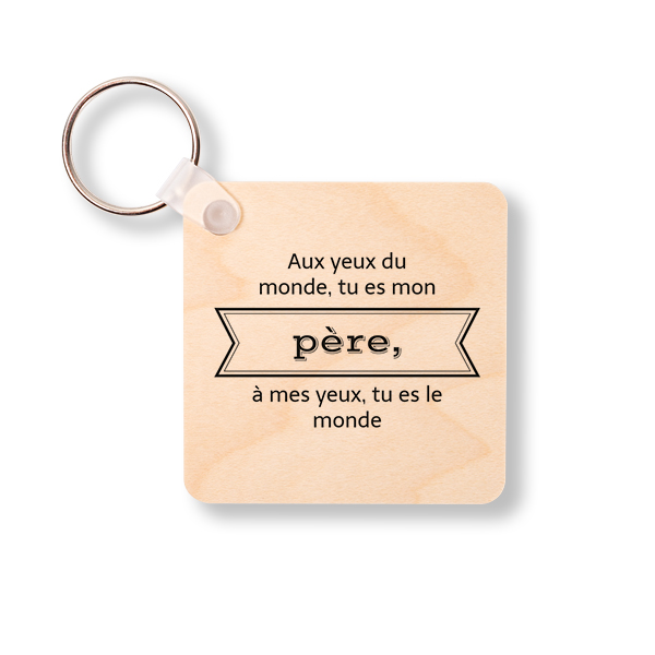 Porte-clés en bois Carré