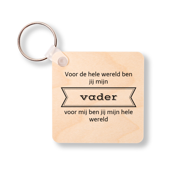 Sleutelhanger Hout Vierkant