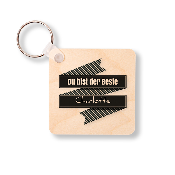 Wooden Key Ring Square Wooden Key Ring Square
