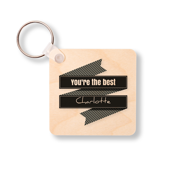 Wooden Key Ring Square Wooden Key Ring Square
