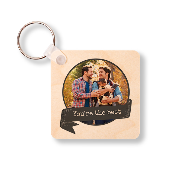 Wooden Key Ring Square Wooden Key Ring Square