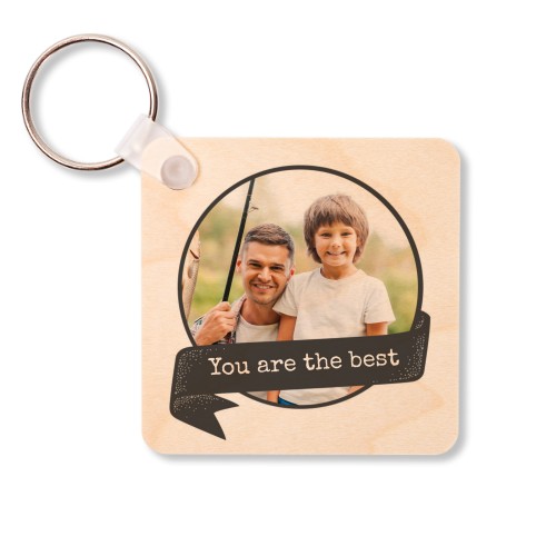 Porte-clés en bois Carré
