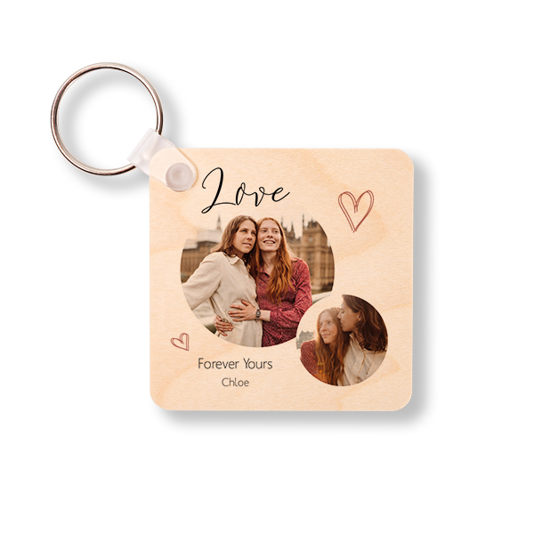 Wooden Key Ring Square Wooden Key Ring Square
