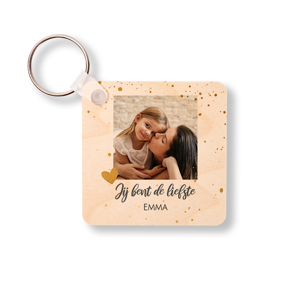 Houten sleutelhanger Vierkant Houten sleutelhanger Vierkant