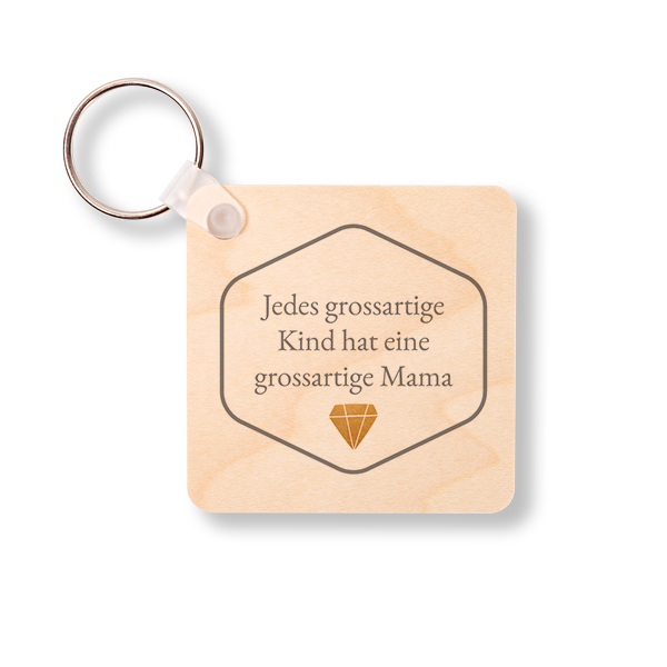 Wooden Key Ring Square Wooden Key Ring Square