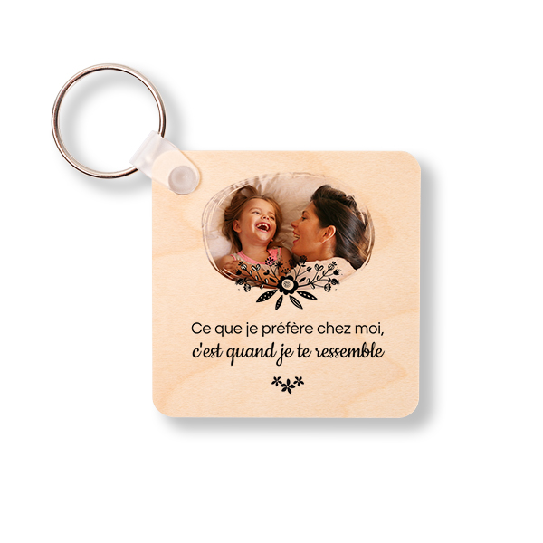 Porte-clés en bois Carré Porte-clés en bois Carré