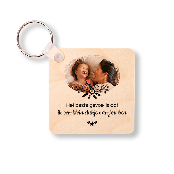 Houten sleutelhanger Vierkant Houten sleutelhanger Vierkant