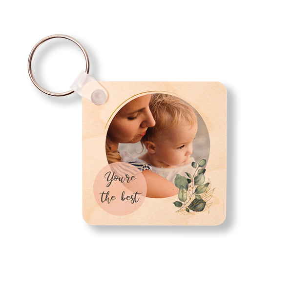 Wooden Key Ring Square Wooden Key Ring Square