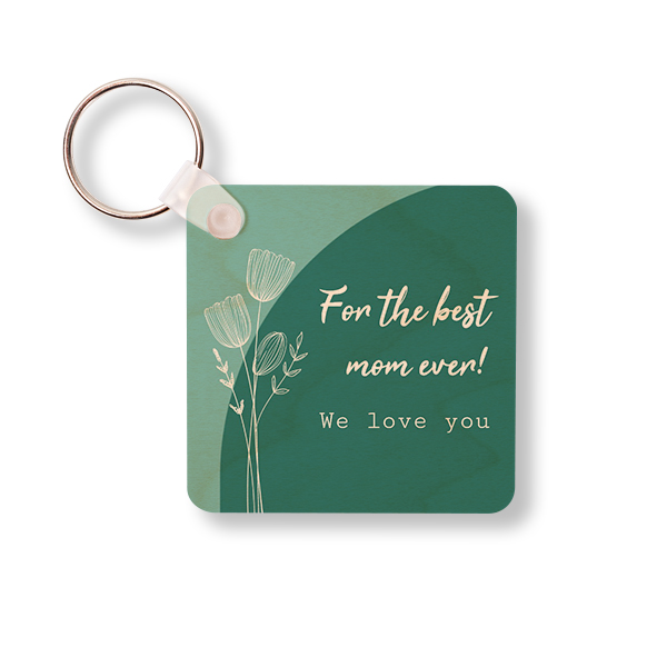 Houten sleutelhanger Vierkant Houten sleutelhanger Vierkant