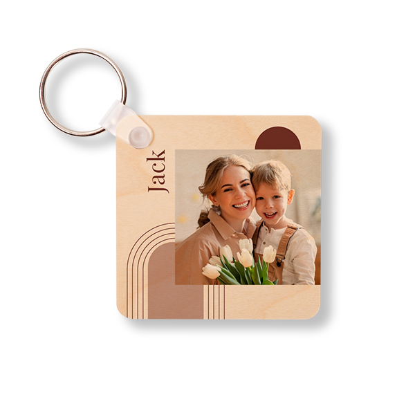 Houten sleutelhanger Vierkant Houten sleutelhanger Vierkant