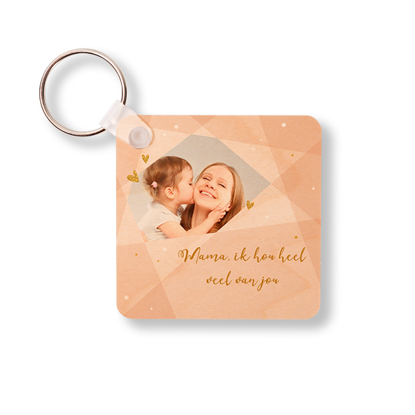 Houten sleutelhanger Vierkant Houten sleutelhanger Vierkant