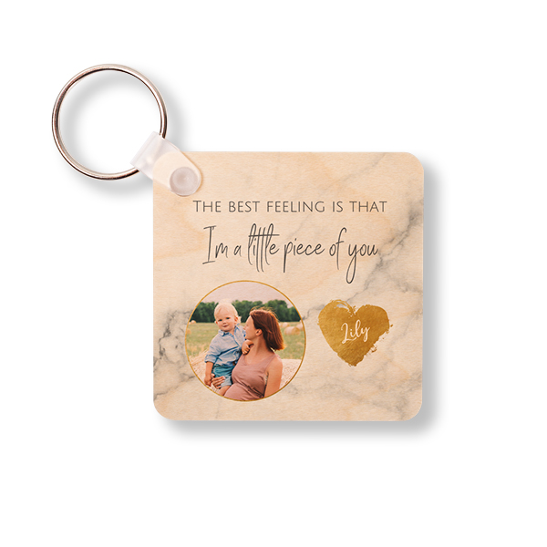 Wooden Key Ring Square