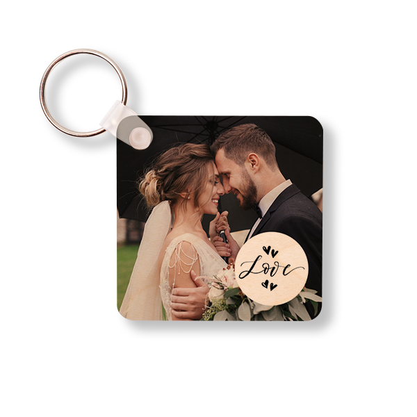 Wooden Key Ring Square Wooden Key Ring Square