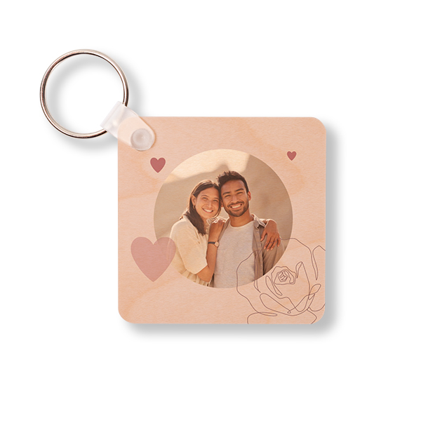 Wooden Key Ring Square Wooden Key Ring Square