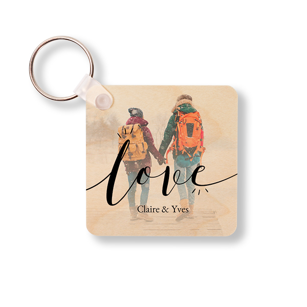 Wooden Key Ring Square Wooden Key Ring Square