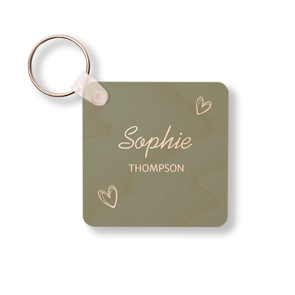 Wooden Key Ring Square Wooden Key Ring Square