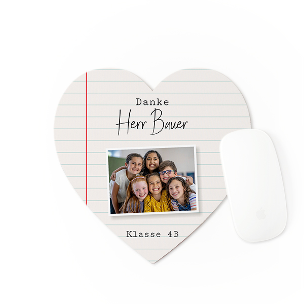 Mousepad in Herzform mit eigenem Foto