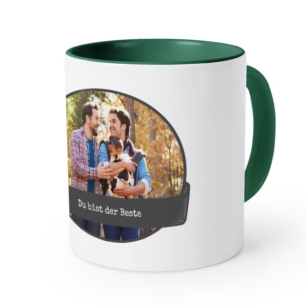 Farbige Tasse dunkelgrün