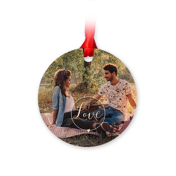Wooden Christmas ornaments Circle - set of 4