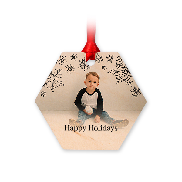 Houten hanger Zeshoek - Set van 4 Houten hanger Zeshoek - Set van 4