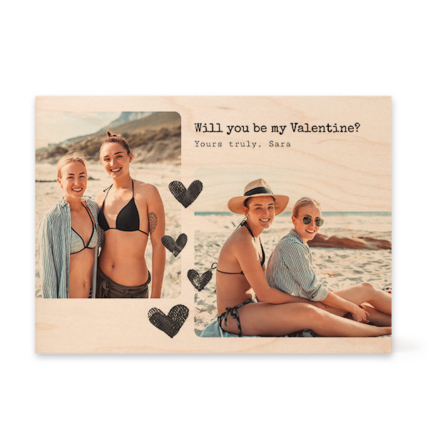 Rektangulær fotoblokk av tre