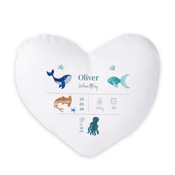 Coussin satiné coeur imprimé sur 1 côté Coussin satiné coeur imprimé sur 1 côté