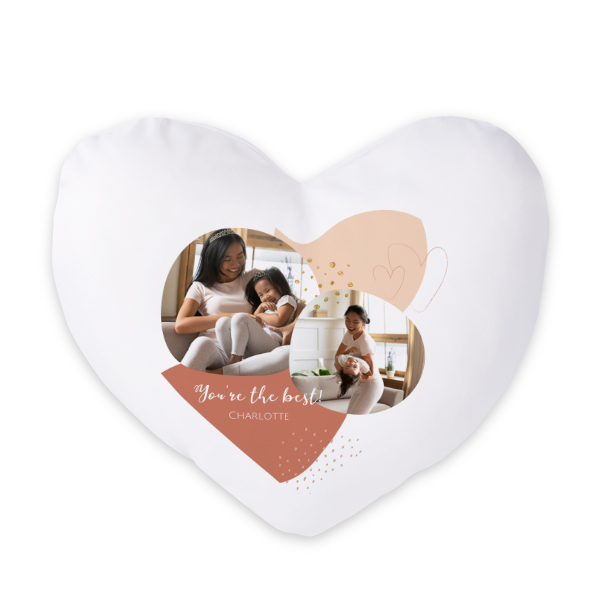 Coussin satiné coeur imprimé sur 1 cÎté Coussin satiné coeur imprimé sur 1 cÎté