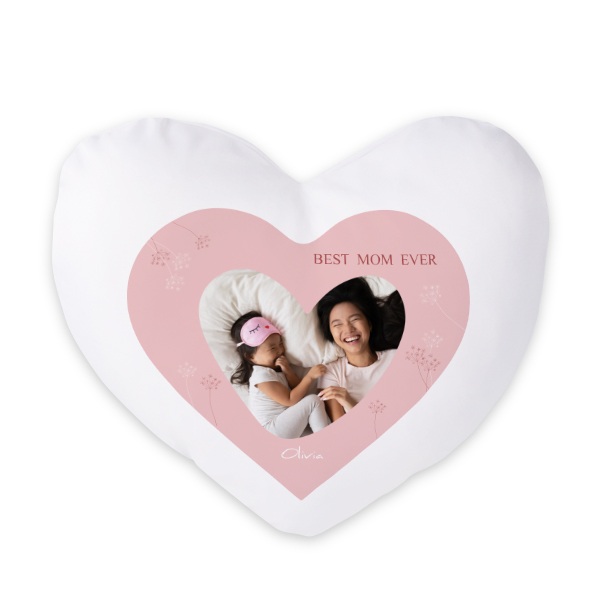 Polyester Cushion Cover and Filling Heart with Front Print