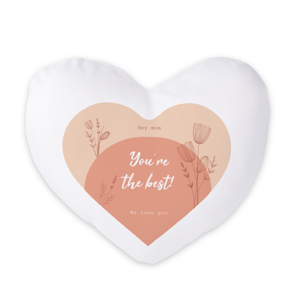 Polyester Cushion Cover and Filling Heart with Front Print