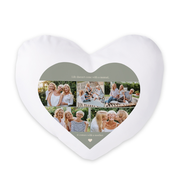 Coussin satiné coeur imprimé sur 1 côté Coussin satiné coeur imprimé sur 1 côté