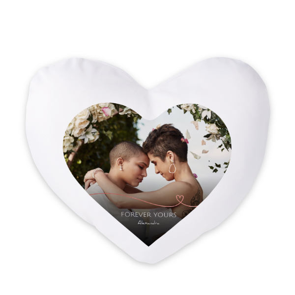 Polyester Cushion Cover and Filling Heart with Front Print