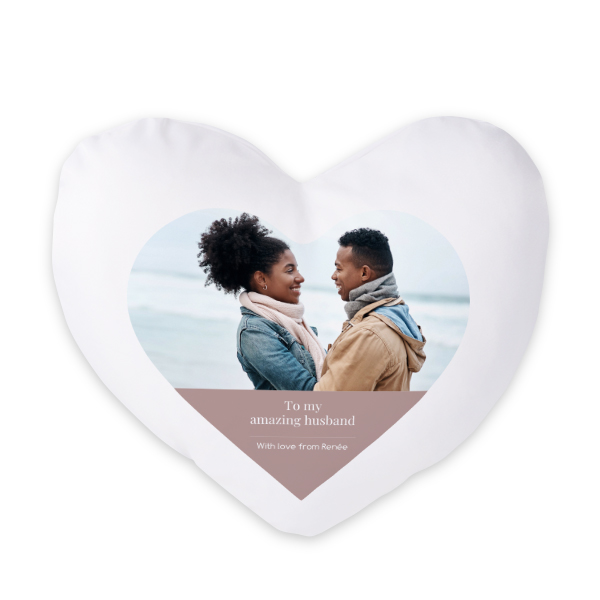 Coussin satiné coeur imprimé sur 1 côté Coussin satiné coeur imprimé sur 1 côté