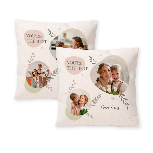 Polylinen Cushion Cover and Filling Square M with Front & Back Print