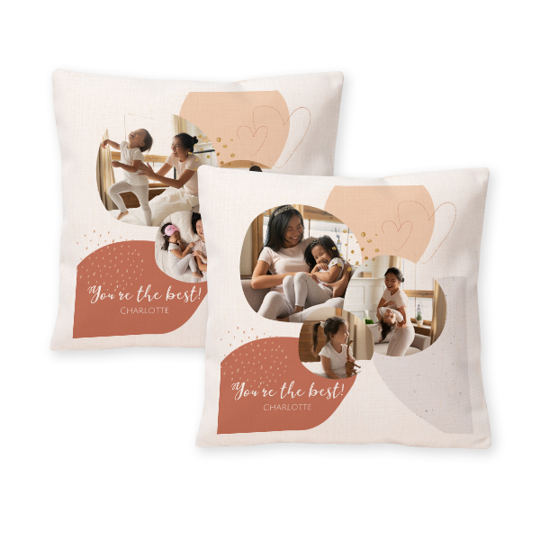 Coussin en polylin carré M imprimée recto-verso Coussin en polylin carré M imprimée recto-verso