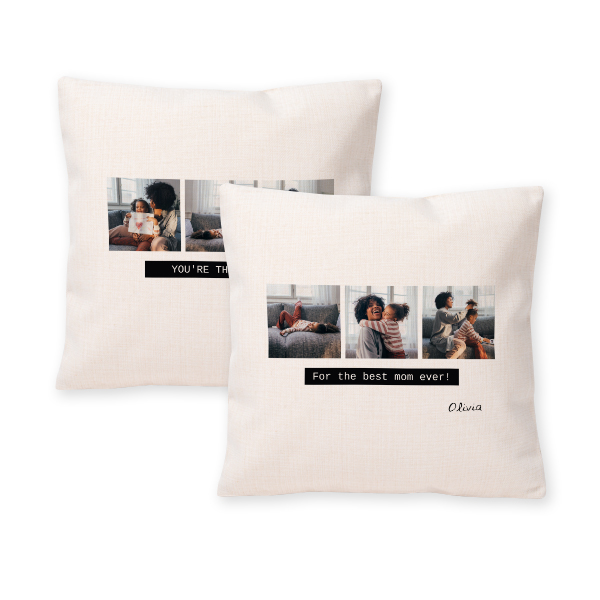 Coussin en polylin carré M imprimée recto-verso Coussin en polylin carré M imprimée recto-verso
